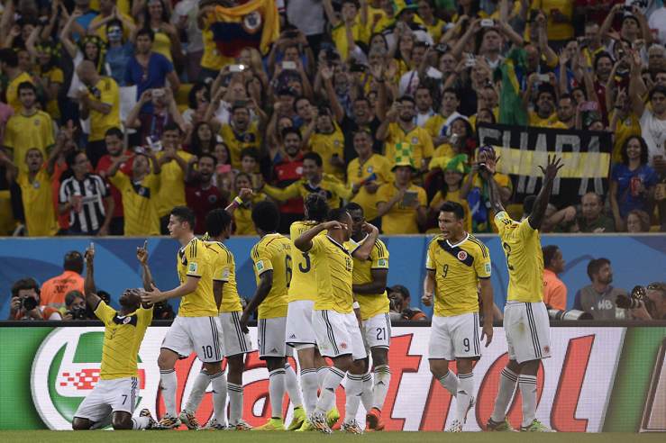 La Colombia festeggia una rete - Foto Lapresse - Ternanatime.com